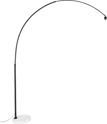 Zdjęcie produktu dla Nowoczesna lampa łukowa czarna z białym regulowanym bez klosza - XXL