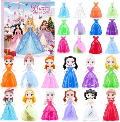 Image de Calendrier de l'Avent 2026 pour filles, thème princesse - Calendrier de Noël de 24 jours