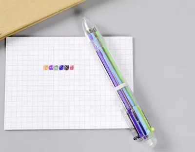 Produktbild von Mehrfarbiger Kugelschreiber – 6-Farben-Stift – 6-in-1-Kugelschreiber – Multicorlor – Farbstift – Schreibstift – CHPN