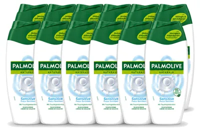 Image de 12 flacons de gel douche Palmolive Naturals pour peaux sensibles, 250 ml - Pack économique - 12 pièces