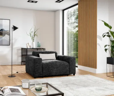 Produktbild von Sessel Designersessel ROMY in Stoff Enjoy Me Schwarz