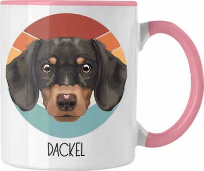 Produktbild von Trendation - Dackel Besitzer Tasse Geschenk Lustiger Spruch Geschenkidee Dackel Mama Papa (Rosa)