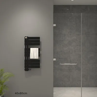 Produktbild von MERT Design Badheizkörper ASK, schwarz, rechts-linksbündig, 400 x 800 mm, ohne Heizstab