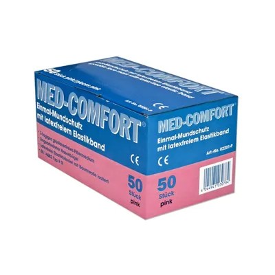 Produktbild von AMPri Med Comfort Mundschutz 3 lagig 50 Stück pink