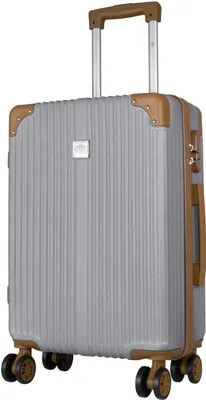 Produktbild von ABS Hartschale Reise Koffer Trolley aufrecht rolllbar Weekender Bardabos Grau Gr. M