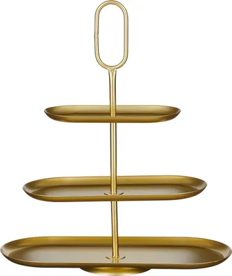Produktbild von Mica Decorations Rama Etagère 3-stöckig - L48 x B20 x H55 cm - Metall - Gold