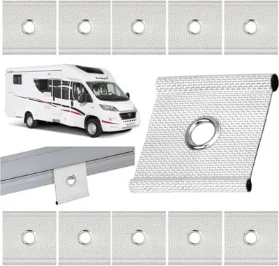 Produktbild von 12 Stück Kederhaken Kederöse Haken für Kederschiene, Kederösen Haken Kederschiene, Kederschiene Zubehör, Kederleisten Haken Kederband Vorzeltkeder für Sonnensegel Wohnwagen