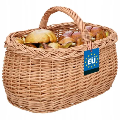 Image de Panier Panier de champignons Panier de récolte Panier de transport en osier Haute qualité 45cm