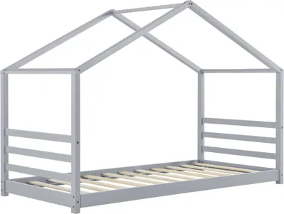 Imagen del producto de Cama infantil And OutdoorMatch Kaelyn - de madera - tipo casita - con somier - 90 x 200 cm - color gris - para niñas - para niños - para bebés