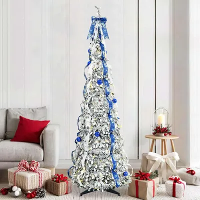 Zdjęcie produktu dla Maison Exclusive – sztuczna choinka bożonarodzeniowa z 200 diodami LED, biała, 210 cm, PVC