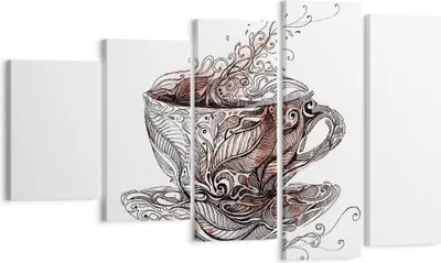 Produktbild von Bild auf Leinwand - Leinwandbild - Abstraktion Tasse Tee heiß - 100x60cm - Wand Bild - Wanddeko - Leinwanddruck - Bilder - Kunstdruck - Wanddekoration - Leinwand bilder - Wandkunst - EG100x60-2976