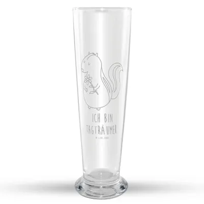 Produktbild von Mr. & Mrs. Panda Bierglas Stinktier Blume - Transparent - Geschenk, Raubtier, Träume, Mr Mrs Weizenglas, Bier Glas, Dreams, Weißbierglas, Wildtier, Weizen, Weizenbier