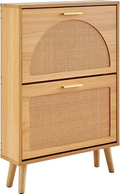 Produktbild von Schuhschrank mit Klappen – 2 Klappen – Schuhbank – Holzoptik – Kipp-System – Schuhablage – 36kg