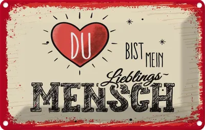 Produktbild von vianmo Blechschild 20x30 cm Du bist Mein Herz Lieblingsmensch Spruch Zitat