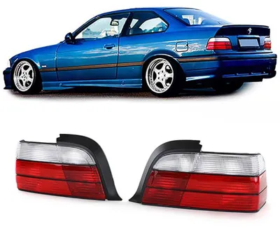 Für BMW 3er E36 Coupe Cabrio 1990-1999 Rückleuchten Links + Rechts in Rot Weiss in der Farbe Rot von Carparts-Online GmbH