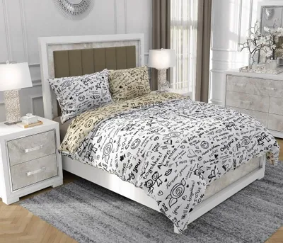 Immagine prodotto di Biancheria da letto 200x220 cm + 2x70x80 cm, set 3 pezzi, 100% cotone, cerniera, multicolore - SOVIO | So.9026