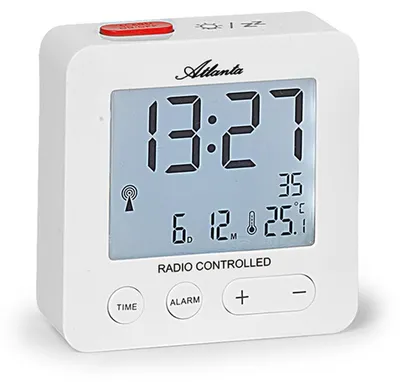 Produktbild von Atlanta Funkwecker 1882-0, Weiß, Touch-Sensor für Beleuchtung, Temperatur
