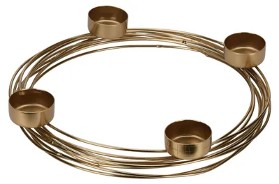 Produktbild von Goldener Kerzenständer aus Metall für 4 Kerzen 28x3,5 cm