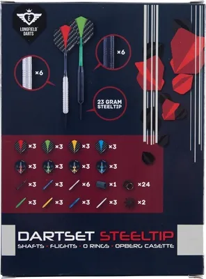 Produktbild von Longfield Dart-Set 12 Dartpfeile (23 g) und Zubehör