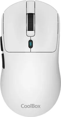 Image de CoolBox W03, droitier, optique, sans fil RF + Bluetooth + USB Type-C, 10000 DPI, blanc