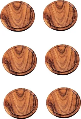Produktbild von Neustanlo | Grillteller Set | 6-teilig aus Akazienholz | Ø 25 cm | robust & stilvoll | ideal für BBQ & Brotzeit
