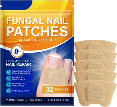 Produktbild von Nagelpflaster 32 Stück, für Fußpflege, mindert Verfärbung, 8 Stunden antibakteriell