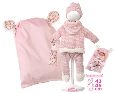 Produktbild von Llorens M738-60 Baby-Anzug für die Puppe „NEW BORN“ in Größe 40–42 cm mit Accessoires