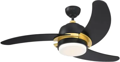 Produktbild von Deckenventilator Simone Schwarz 122 cm mit LED Beleuchtung und Zugketten