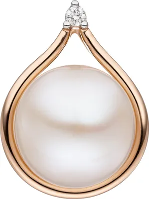 Produktbild von JOBO Anhänger 585 Gold Rotgold 1 Süßwasser Perle 1 Diamant Brillant Perlenanhänger