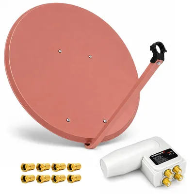 Produktbild von PremiumX SAT Anlage 100cm Antenne Aluminium Quad LNB 8x F-Stecker