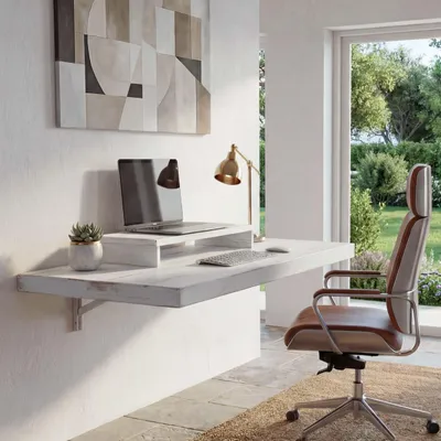 Image de Table murale HWC-H48, Table murale pliante Étagère murale, pliable Bois massif ~ 100x50cm shabby blanc