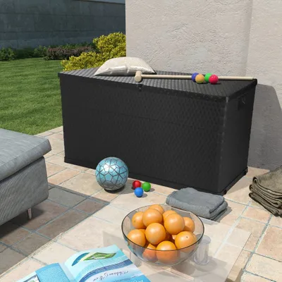 Produktbild von vidaXL Zahradní úložný box antracit 120x56x63 cm PP ratan