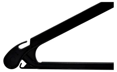 Produktbild von Kleiderbügel aus Kunststoff 43 cm, 20 Stück, mit 360° drehbarem Haken, schwarz, mit Hosensteg