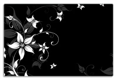 Produktbild von Wallario Frühstücksbrettchen aus Glas 20 x 30 cm mit rutschfesten Füßen, Motiv Blumenranke in Schwarz-Weiß