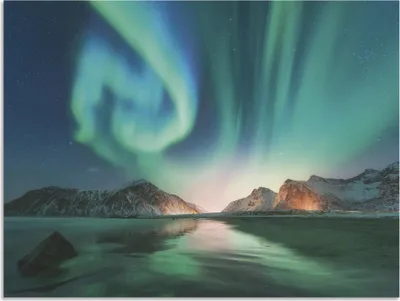 Produktbild von ARTland Wandbild Alu für Innen & Outdoor Auroraborialis - Nördliches Polarlicht Größe: 80x60 cm