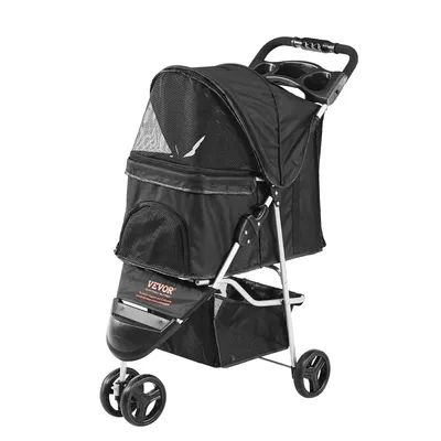 Produktbild von VEVOR kočárek pro psy 83x45x99cm kočárek pro psy nosnost 16 kg Skládací vozík pro psy Hliníkový rám 600D Oxford tkanina Nylonové okénko ze síťoviny 3 EVA kolečka Box pro psy Kočárek pro kočky Přeprava domácích mazlíčků