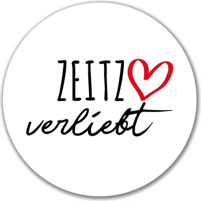 Produktbild von Huuraa Aufkleber Zeitz verliebt 10cm rund Sticker Geschenkidee