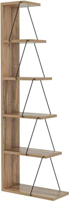 Produktbild von Bücherregal Dpallanc, Büroregal, Mobiler Buchhalter, Bücherbrett, 50x22h150 cm, Eiche und Schwarz