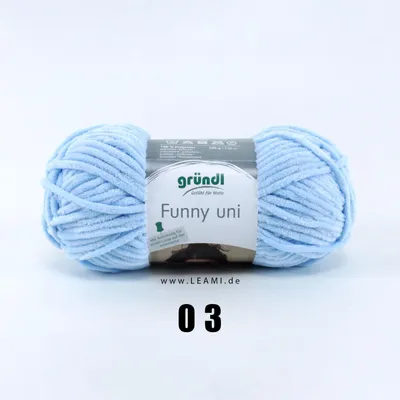 Produktbild von Gründl Chenillegarn Funny uni,100g/120m,Babywolle,100% Polyester,Häkel-und Strickgarn 03 pastellblau