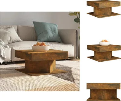 Zdjęcie produktu dla vidaXL Stolik kawowy dąb wędzony 57x57x30 cm materiał drewnopochodny - Stoliki kawowe