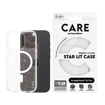Image de PanzerGlass CARE by ® Flagship Case Urban Combat Star Lit m. Weiß MagSafe iPhone 16 Pro, Cover, Apple, Apple - iPhone 16 Pro, Transparent