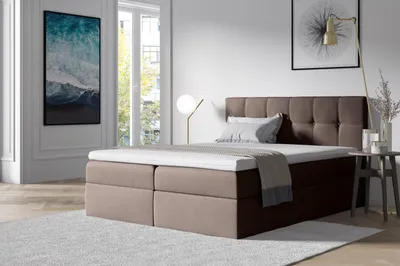 Produktbild von Stoff Boxspringbett Textil Design Doppel Hotel Modern Bett Schlafzimmer Betten