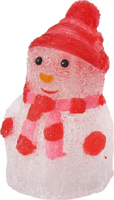 Image de Bonhomme de neige en acrylique LED 24 x 15 cm Décoration hivernale Décoration de Noël Figurine de Noël Figurine décorative