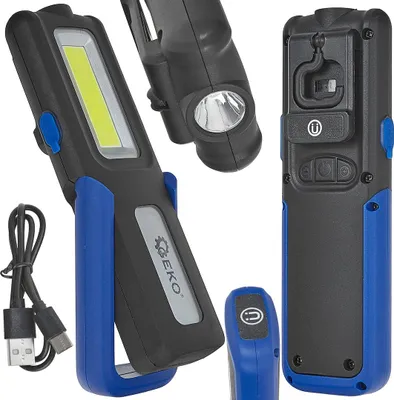 Obrázek produktu pro GEKO Multifunkční svítilna COB LED 5 W + 3 W, 400 lm, 2000 mAh, s magnetem a funkcí powerbanky - G15124
