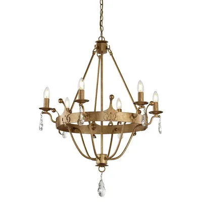 Produktbild von Elstead Windsor Kronleuchter E14 6-fach Gold Patina,  UK