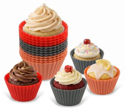 Muffin-Backform aus Silikon, Ø 4 cm, 12er Set, wiederverwendbar