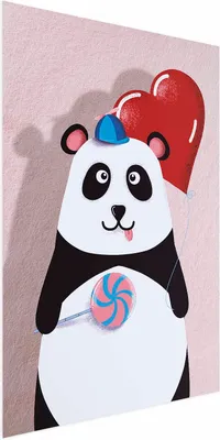 Produktbild von Posterpapier Poster - Panda with a Balloon 29.7x42 cm Für Kinder g-A-0191-ao-a