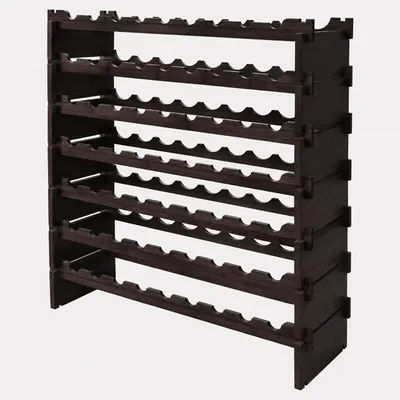 Productafbeelding van Relaxdays Wijnrek, 63 flessen, bamboe, HxBxD: 94 x 85 x 25,5 cm, geschikt voor rode en witte wijn, stapelbaar, bruin, AI-gegenereerde afbeelding