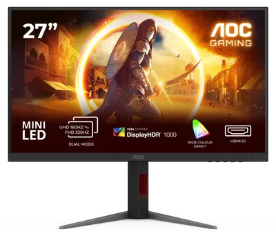 Obrázek produktu pro AOC U27G4XM 27palcový MiniLed UHD Fast IPS 1 ms 160Hz 1200cd/m2 HDMI 2.1 DP USB 3.2 HUB USB