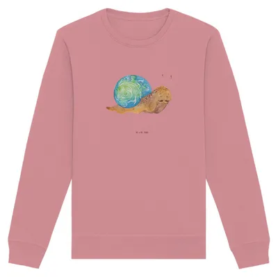 Produktbild von Mr. & Mrs. Panda Baumwoll Sweatshirt Schnecke Sir Größe XL - Canyon Pink - Geschenk, Lustige Sprüche, Schnecken, Weisheit, Sweater, Pullover, Motivation, Zeit nehmen
